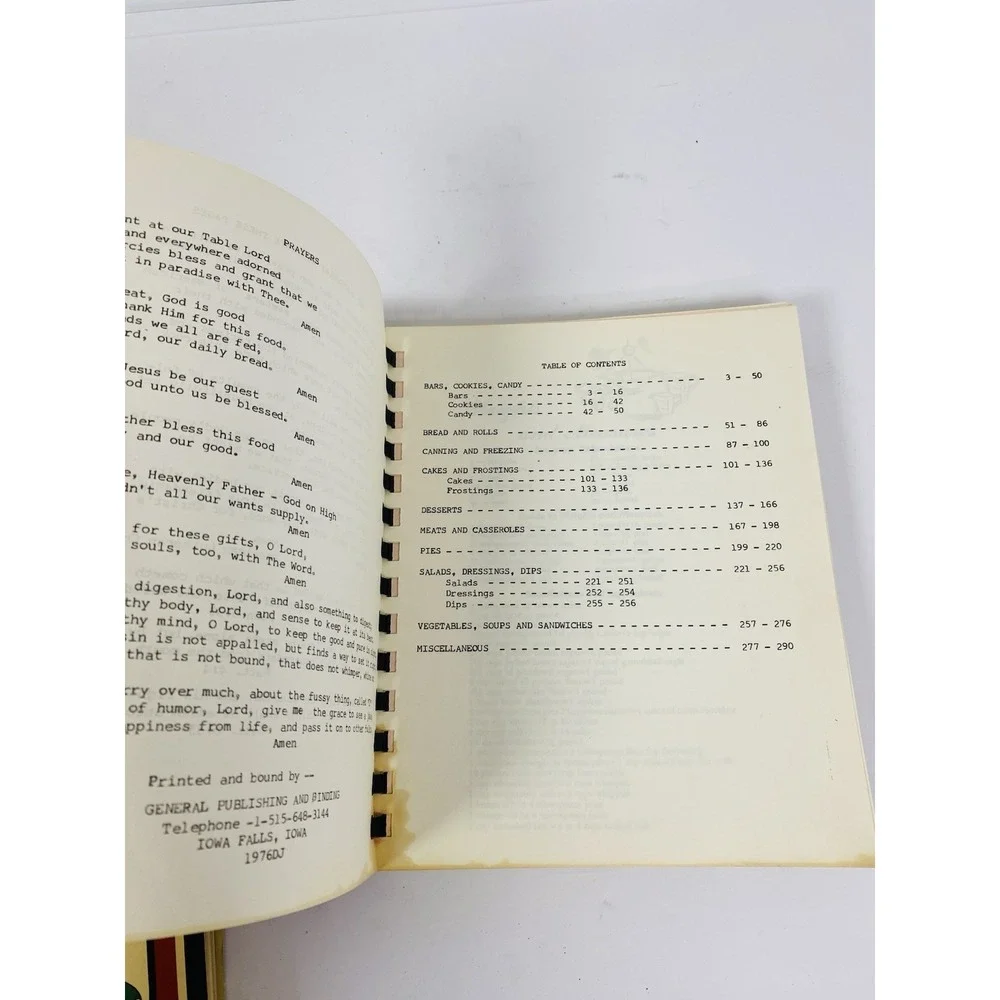 Kitchen Keepsakes Fairbury Nebraska Cookbook American Lutheran‎ Church Spiral